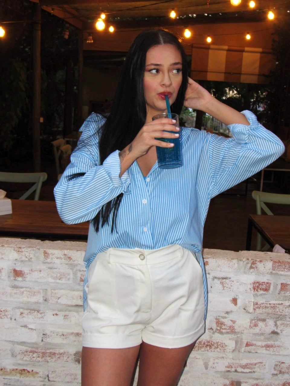 CAMISA LISTRADA AZUL