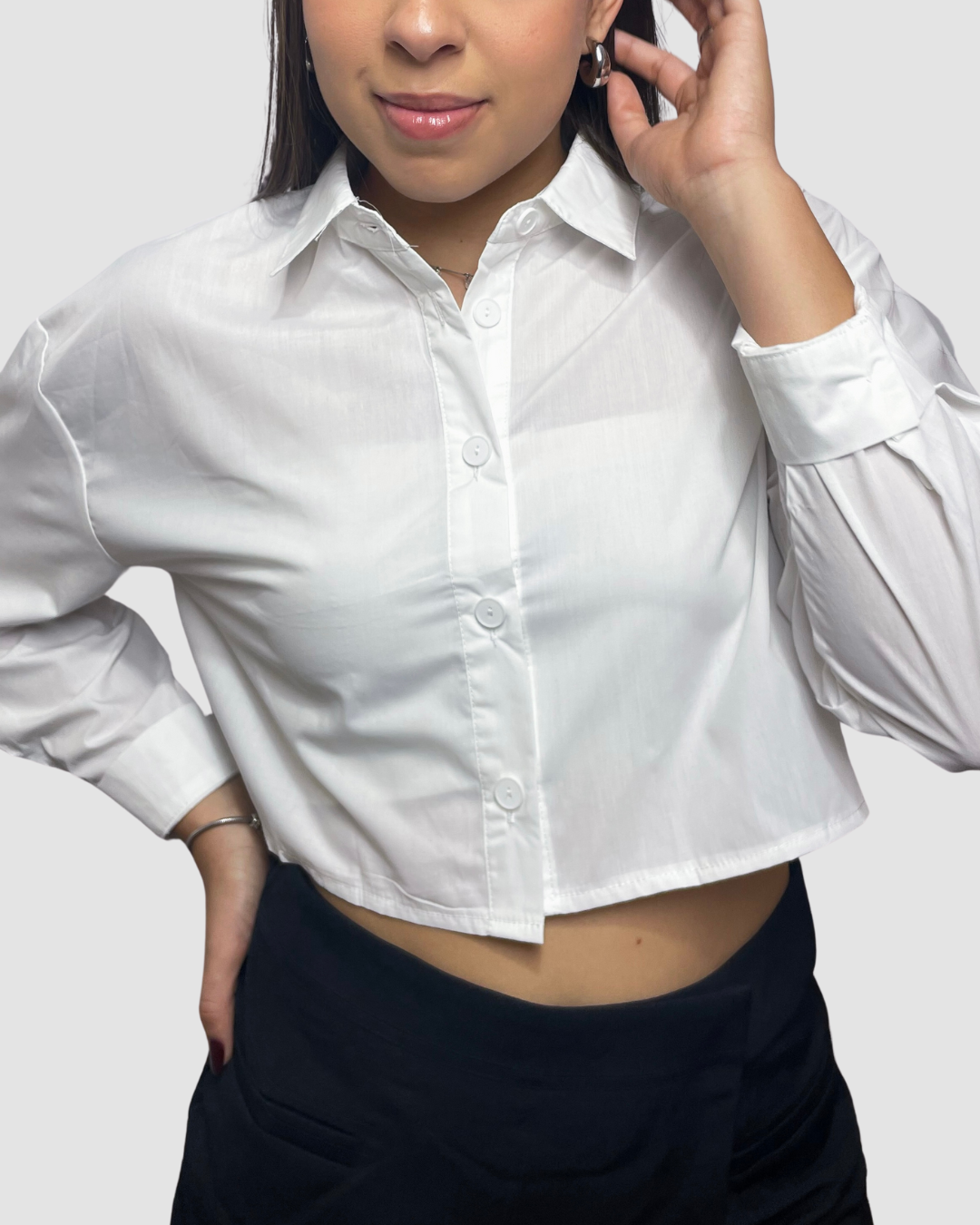 Cropped Camisa Branco