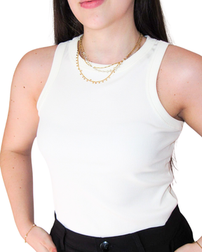 REGATA CANELADA BRANCA