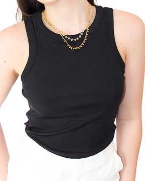 REGATA CANELADA PRETO