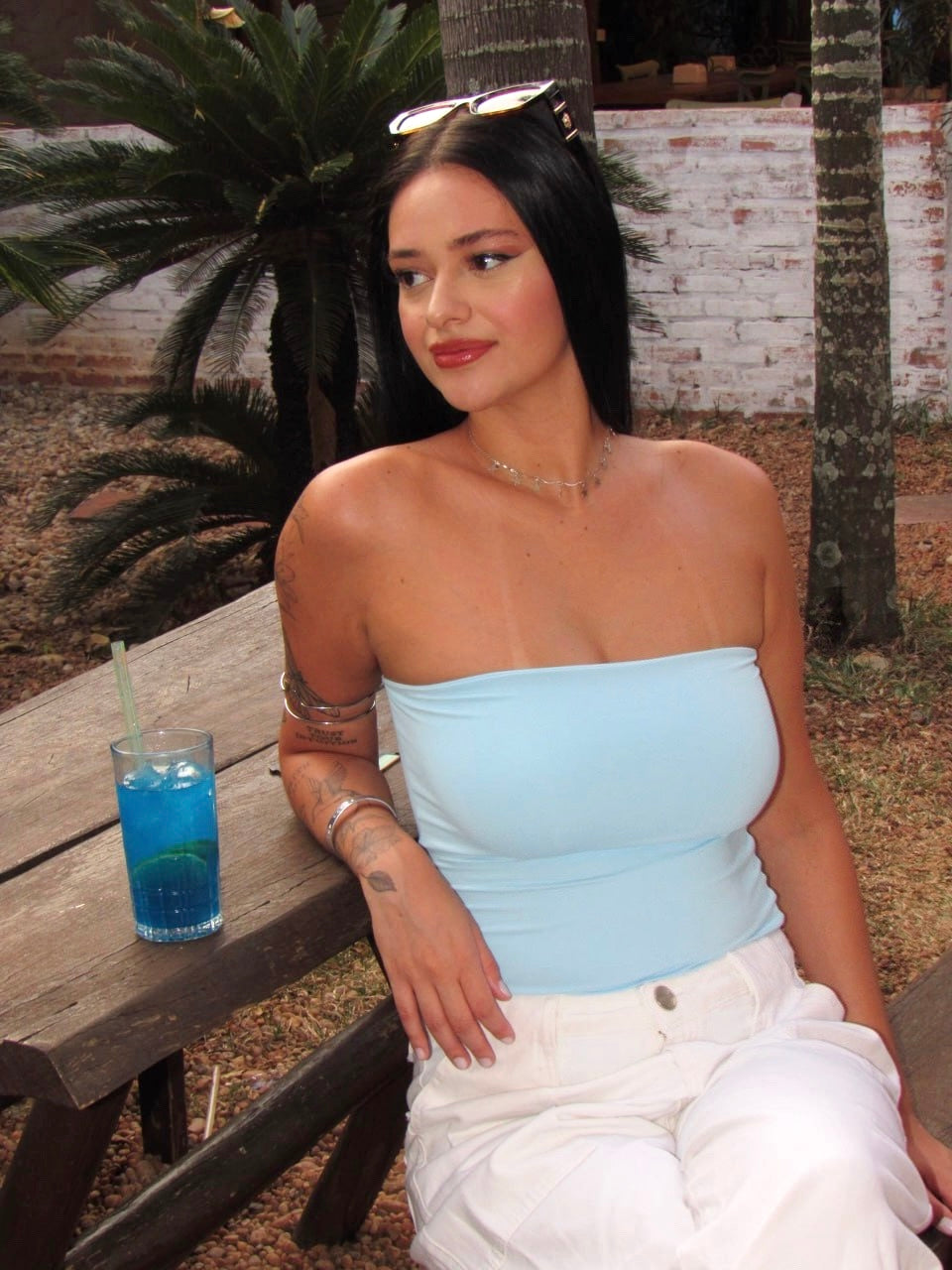 TOP MEL AZUL CLARO